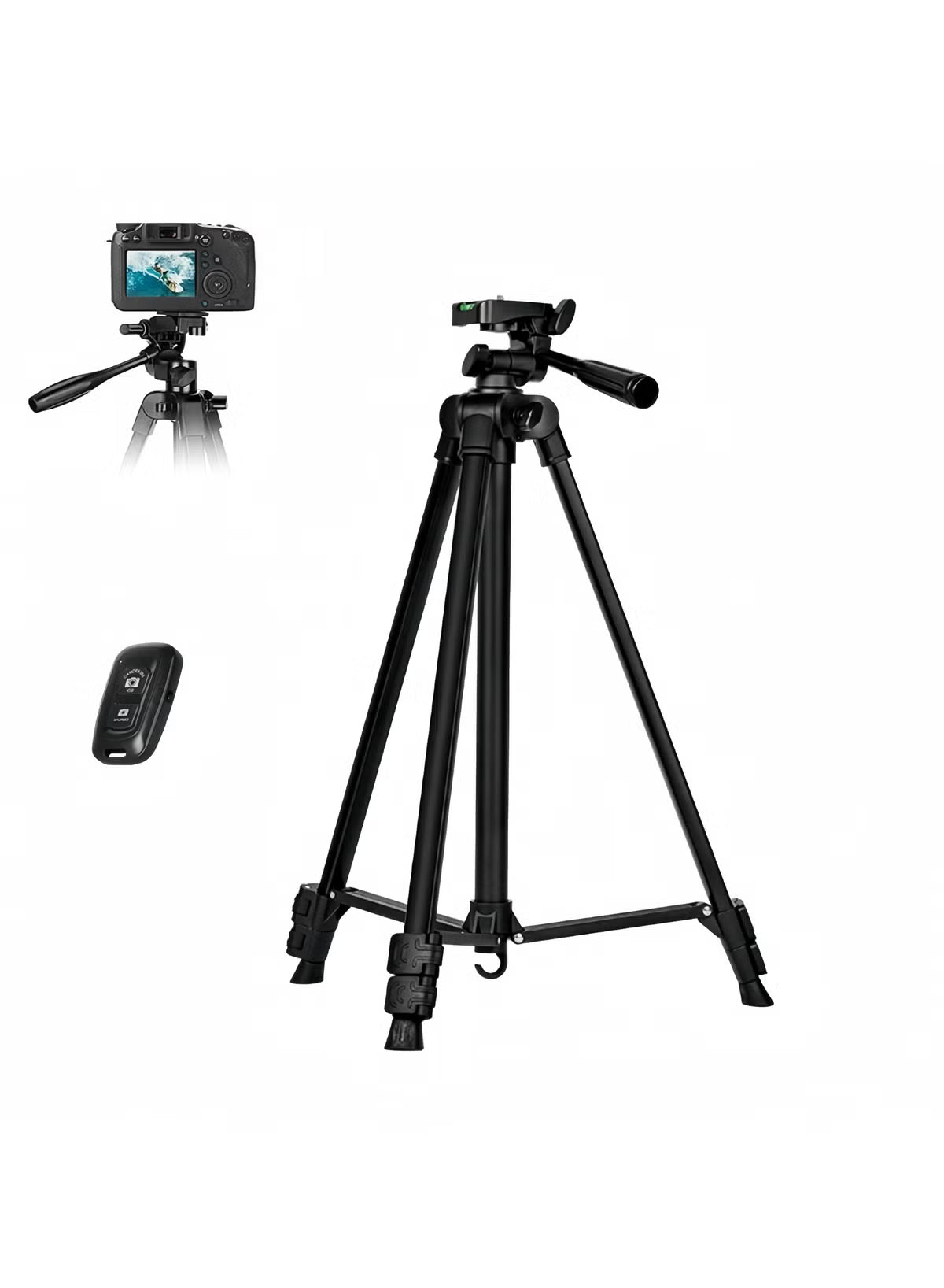 Trépied Photo Vidéo 140cm en Métal Réglable 360°