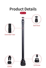 Bras d’extension universel MT-21 avec pince 1/4" pour bureau et trépied