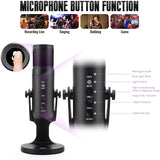 Microphone à condensateur USB Jmary PW9 avec éclairage RGB