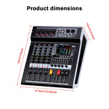 Mixer Audio 4 Canaux BOMGE 402B – 2x350W, Bluetooth, Studio & DJ