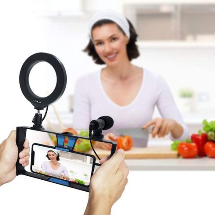 Kit Vidéo 4 en 1 PULUZ avec Ring Light, Microphone et Trépied
