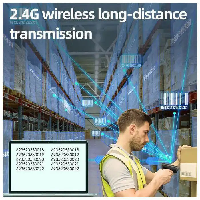 Scanner Code-Barres Sans Fil Deli S226W 1D/2D USB & Bluetooth