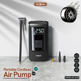 Pompe à Air Portable et Gonfleur Multifonction MOXOM MX-AC01 avec Power Bank 4000mAh, Écran LCD et Lampe de Poche - Idéal pour Voitures et Urgences