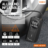 Gonfleur et Power Bank MOXOM MX-AC02 (8000mAh) avec Démarreur d'Urgence pour Batterie de Voiture - Écran Numérique et Lampe Torche Multifonction