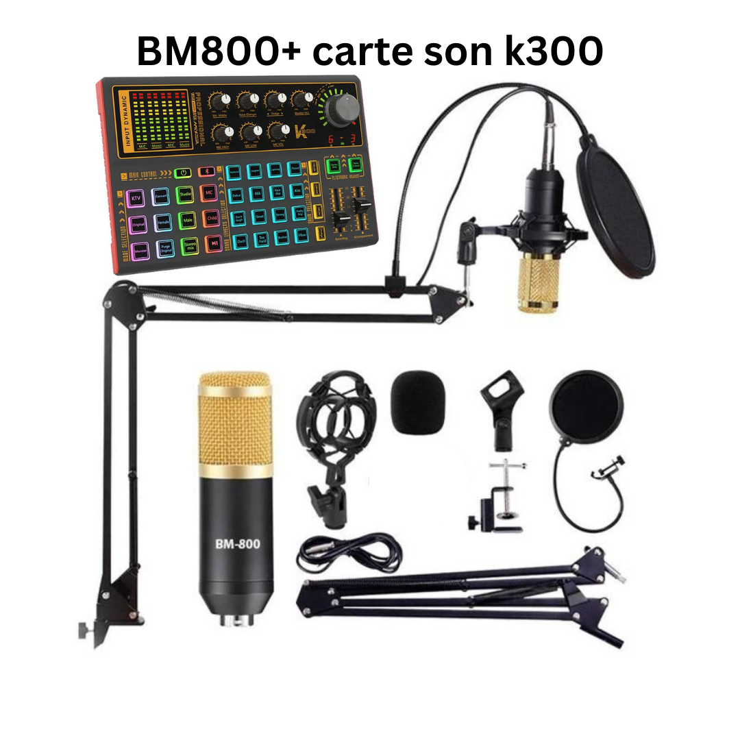Kit Microphone BM-800 avec Carte Son K300