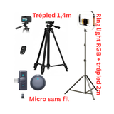 Pack Studio Créateur Micro Ring Light RGB + Trépieds