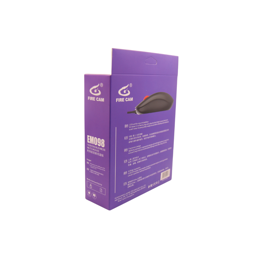 Souris FIRE CAM EM098 - Souris Silencieuse avec Molette Antidérapante