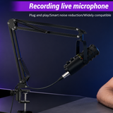 Microphone Dynamique USB/XLR avec Support pour Podcast et Streaming