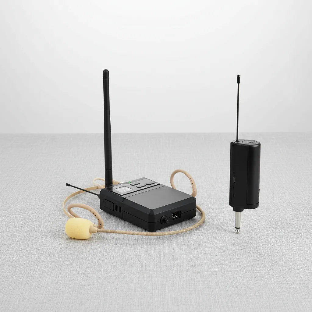 Microphone Sans Fil UHF Tour de Tête Couleur Peau – 30 m