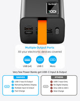 Power Bank MORBEST 40000mAh | Charge Rapide 22.5W avec 5 Ports USB & Type-C