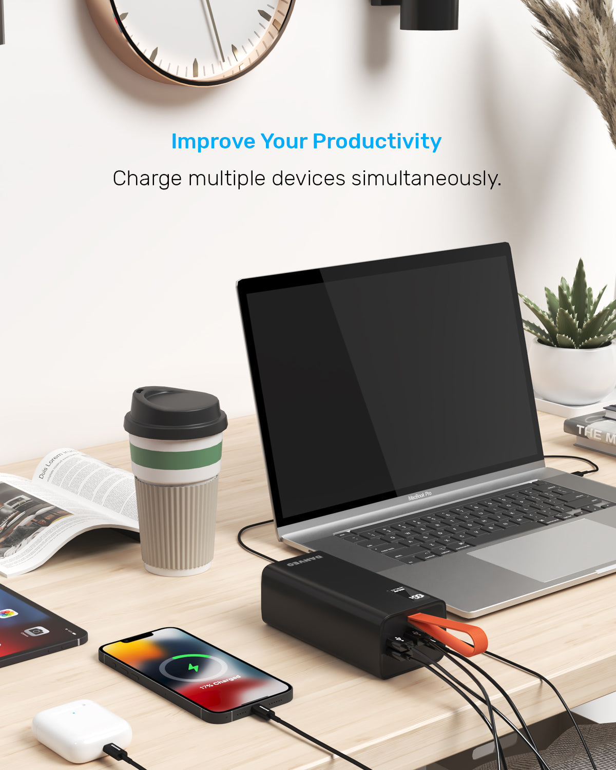 Power Bank MORBEST 40000mAh | Charge Rapide 22.5W avec 5 Ports USB & Type-C