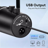 Microphone Dynamique USB/XLR avec Support pour Podcast et Streaming