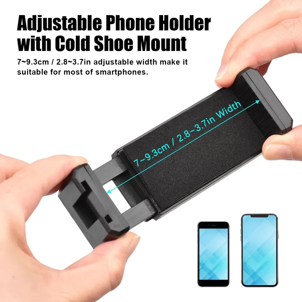 Kit Stabilisateur Vidéo en Forme de C avec Micro, Lumière LED et Support Téléphone