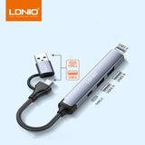 Hub USB-C 4 en 1 LDNIO DS-64C 5Gbps Gris