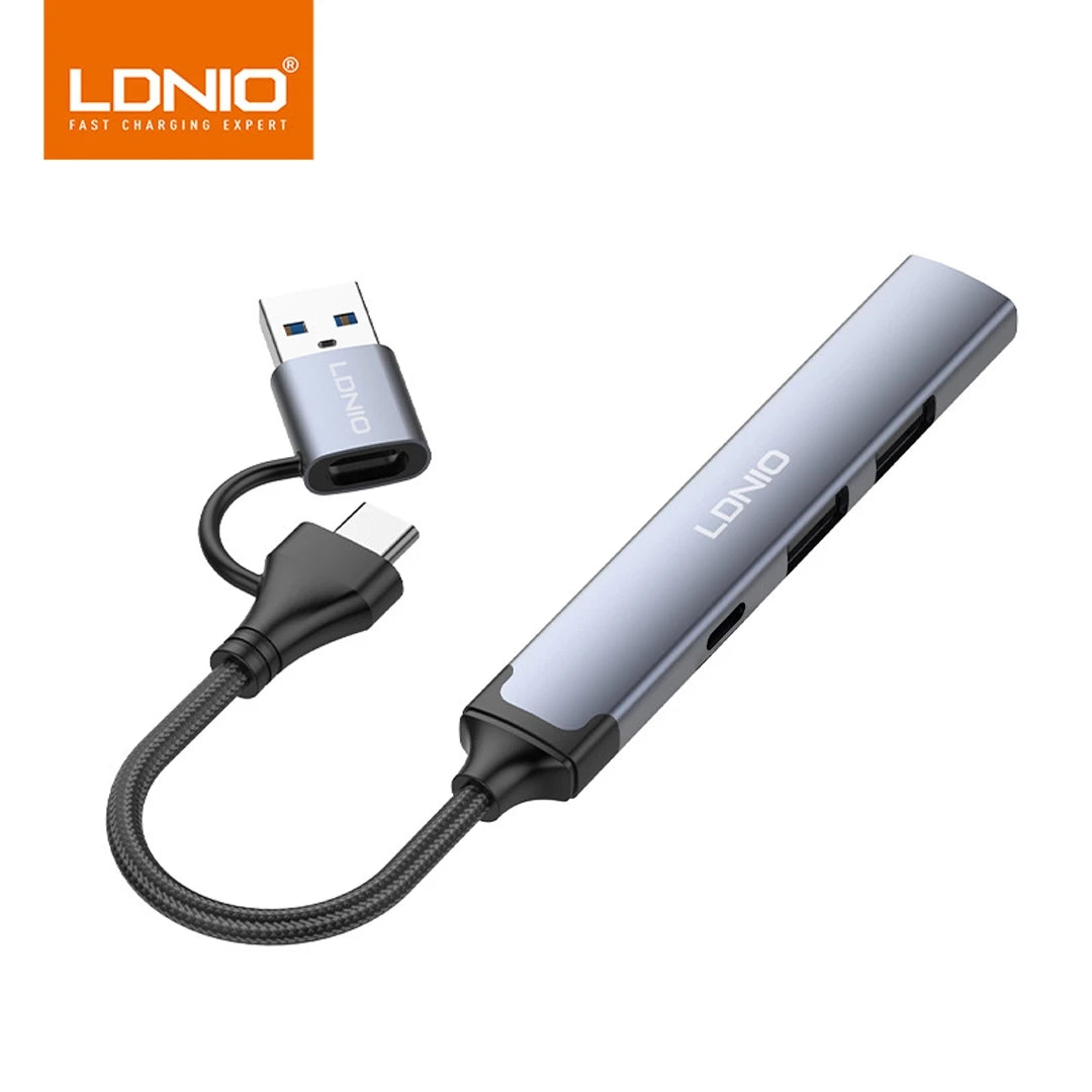 Hub USB-C 4 en 1 LDNIO DS-64C 5Gbps Gris