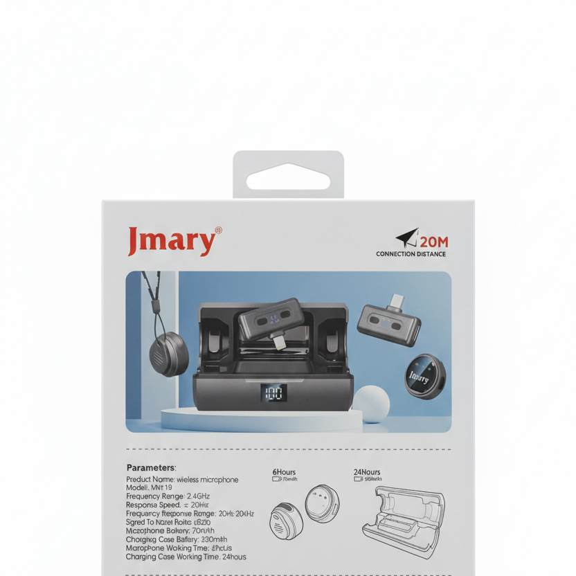 Microphone Sans Fil Jmary MW-19 avec Boîtier de Charge