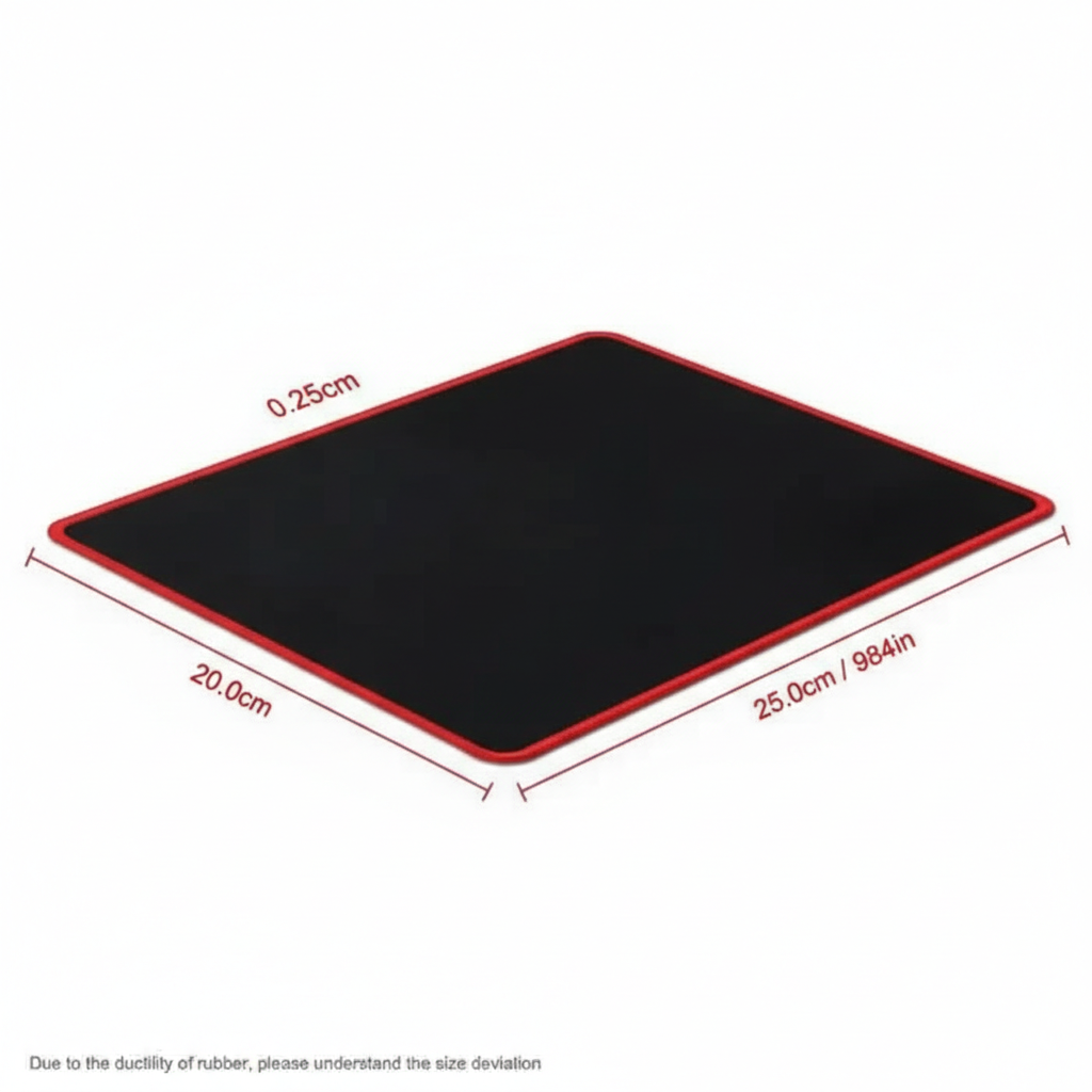 Tapis de souris gaming noir et rouge avec bordures cousues