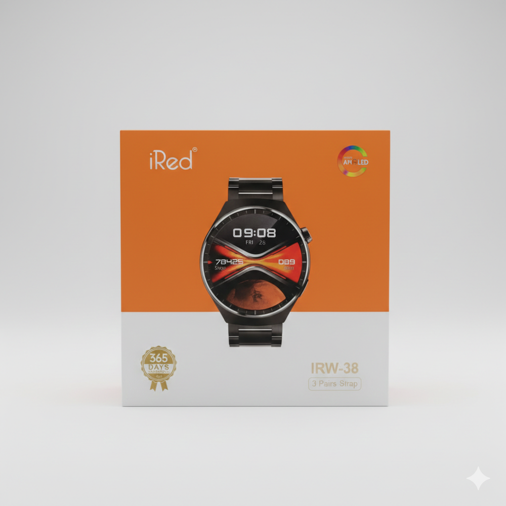 Montre Connectée iRed IRW-38 avec Écran AMOLED et 3 Bracelets