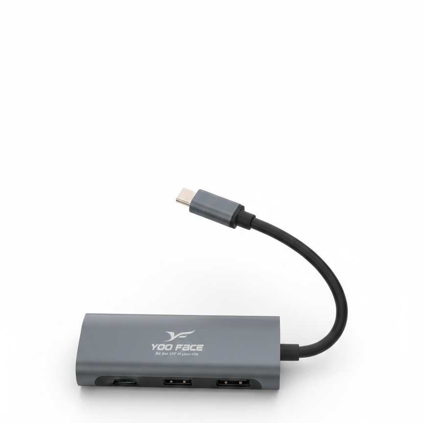 Hub USB-C 4-en-1 YOO FACE Haute Vitesse pour PC et Mac