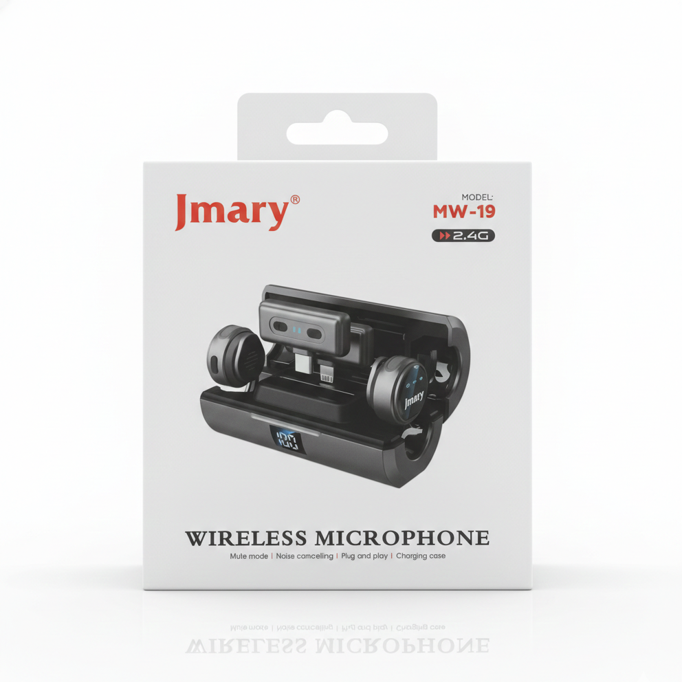 Microphone Sans Fil Jmary MW-19 avec Boîtier de Charge