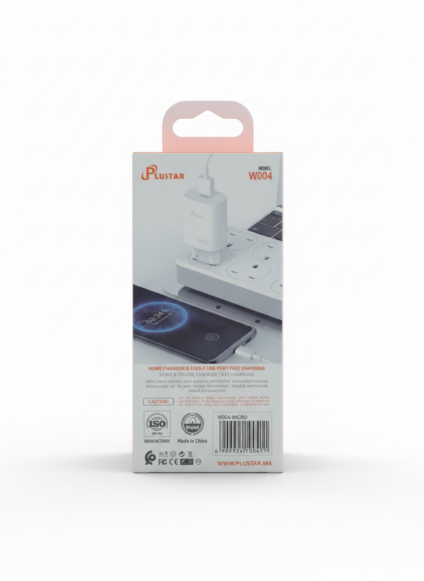 Chargeur Rapide Plustar W004 avec Port USB