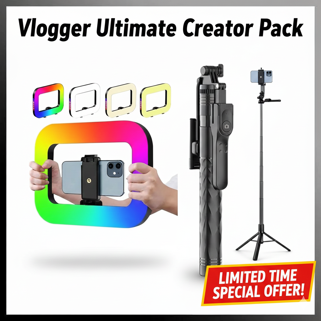 Ring Light Rectangulaire RGB 20W Rechargeable 3600mAh