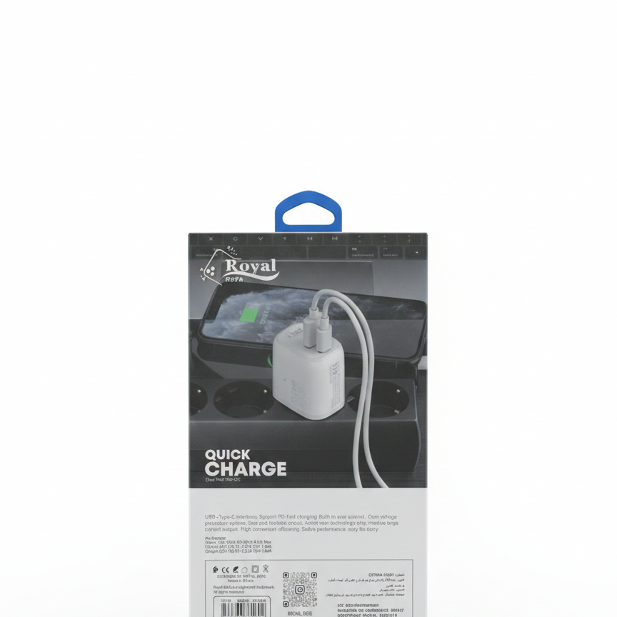 Chargeur Rapide Royal R676 CR-20W GaN avec Câble USB-C
