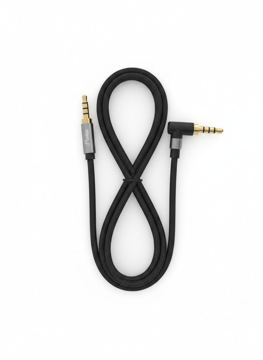 Câble Audio Plustar AU-02  1.5M avec Connecteur Coudé