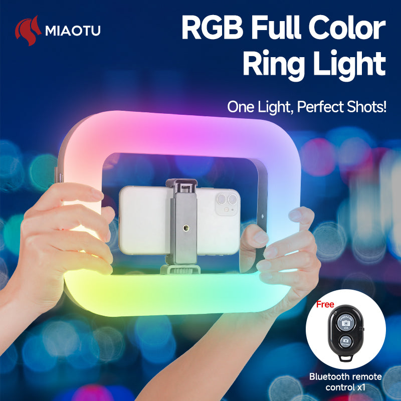 Ring Light RGB E-30 Rechargeable avec Support Téléphone