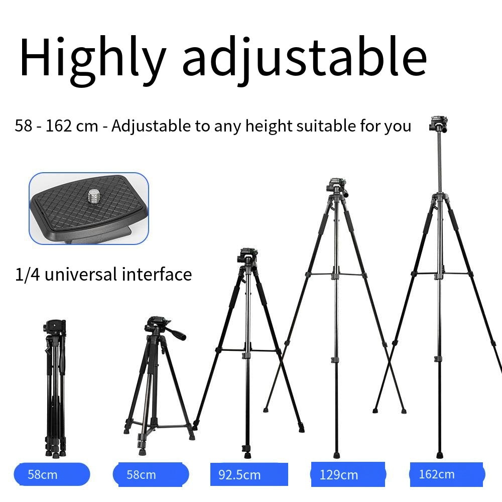 Trépied Smartphone 1,62m 360° pour Téléphone, Caméra & Ring Light