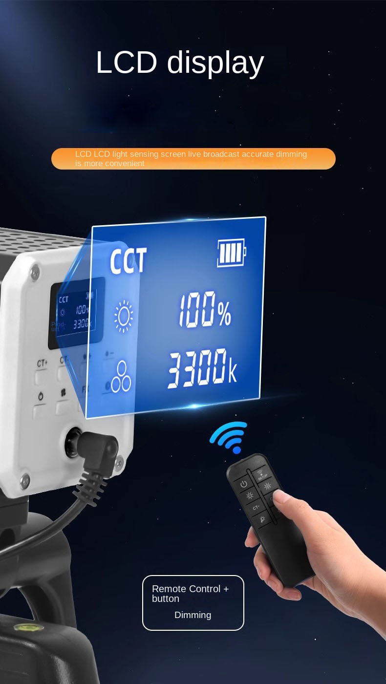 Projecteur Photo Vidéo LED COB 60W à Température Réglable avec Télécommande