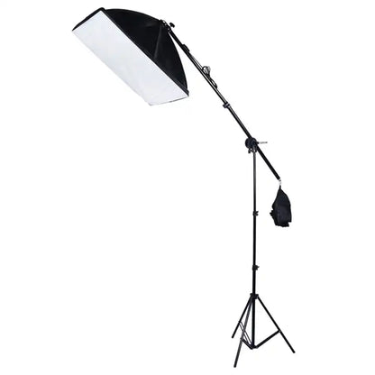 Ensemble d'éclairage Softbox (Softbox + Trépied + Perche, 4 Entrées pour Lampes)