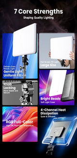 Panneau LED RGB MJ-19 avec Trépied 2m et Télécommande