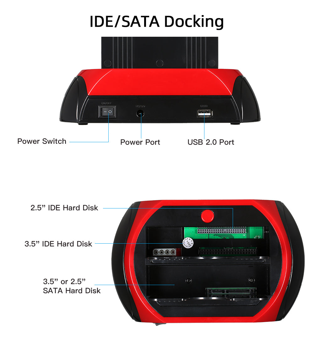 Station d'accueil HDD tout en 1, USB 2.0 vers SATA IDE