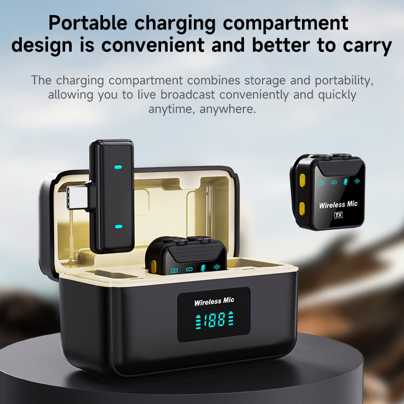 Micro sans fil SX23 USB-C avec boîtier de charge – Double émetteur