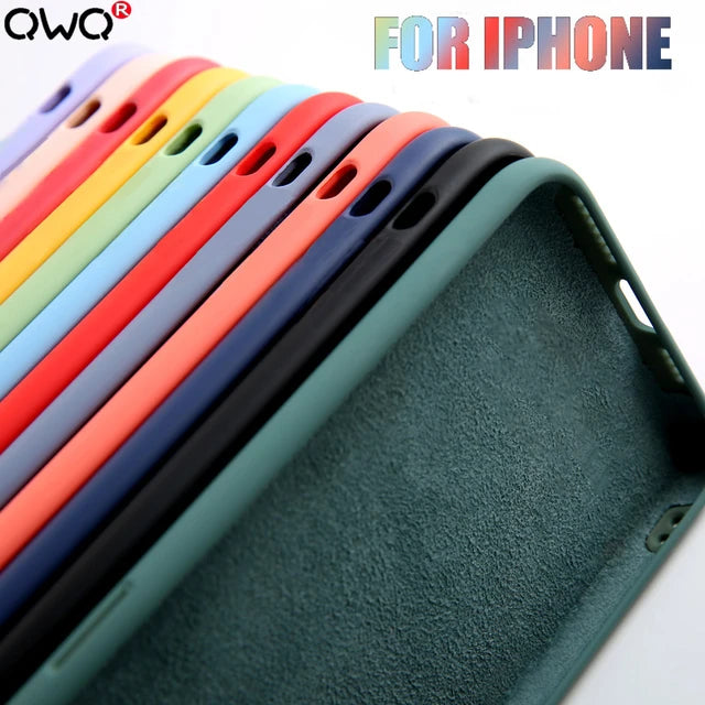 Coque en Silicone liquide gelée pour iPhone 11, 12 pro max