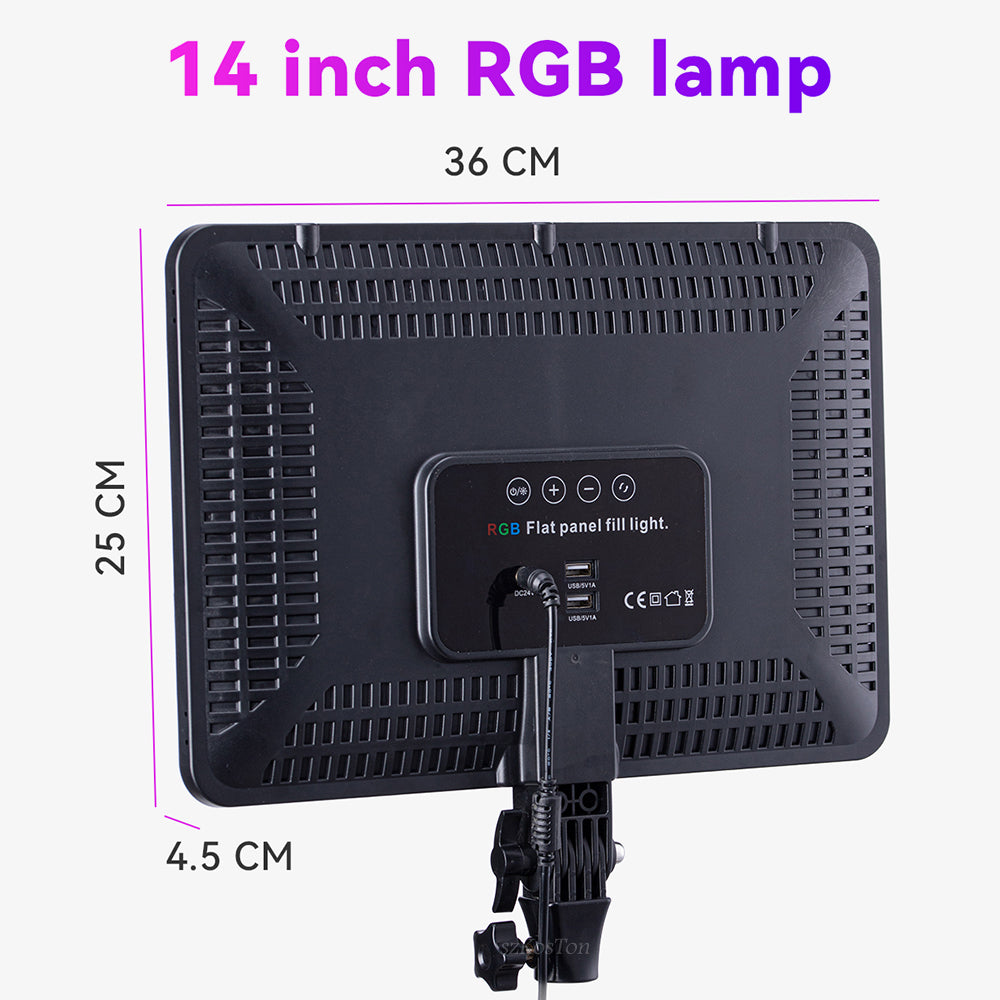 Lampe LED RGB PM-36 14" 50W avec Trépied Télécommande