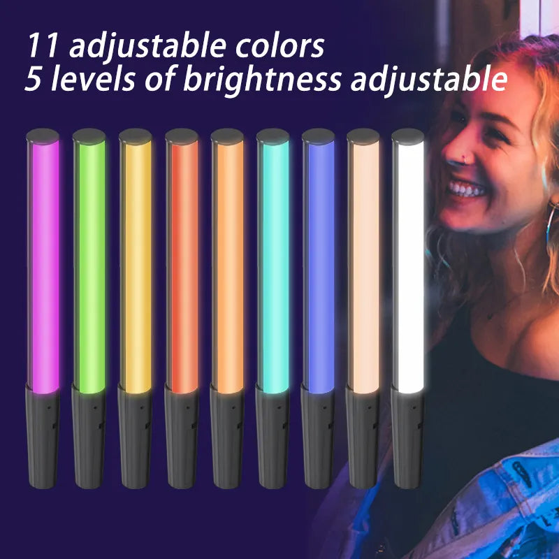 مصباح أنبوب RGB 8W محمول للبث، المكياج والفيديو