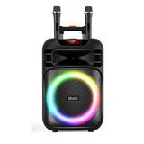 Enceinte Portable 15" avec Batterie Rechargeable, 2 Micro, Lumières LED RGB, Bluetooth et Télécommande