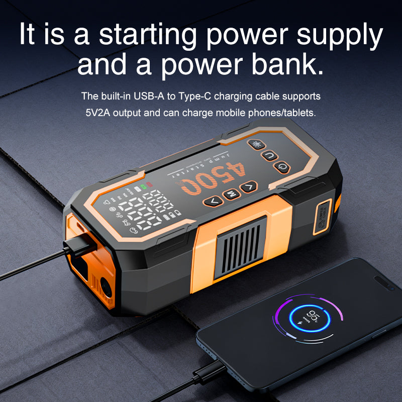 Démarreur Auto Royal R676 avec Compresseur et Power Bank 12000 mah