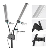 Lumière LED Double Bras 45W 3000-6500K avec Trépied et Support Téléphone