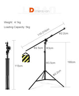 Support de lumière professionnel avec bras de flèche réglable