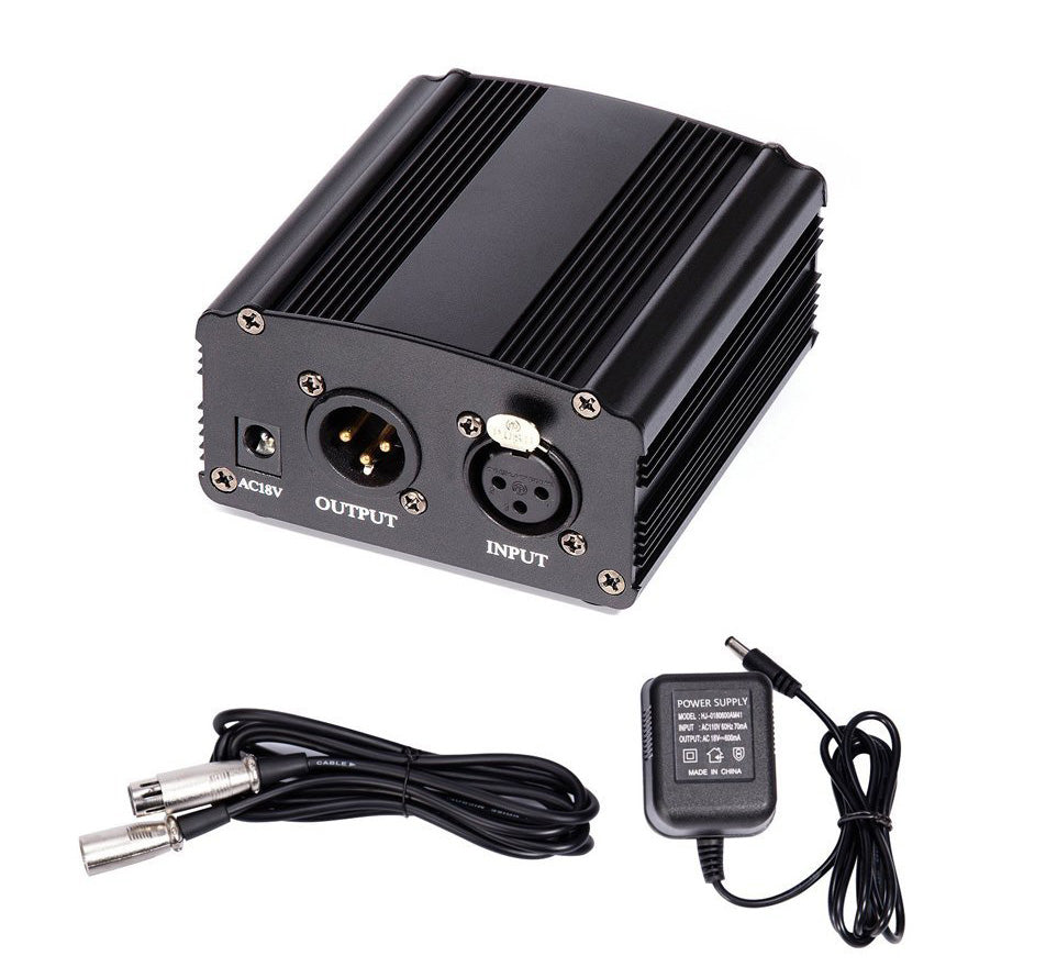 Microphone BM800 + Carte Son Audio V8 + Écouteur + Phantom + XLR cable –