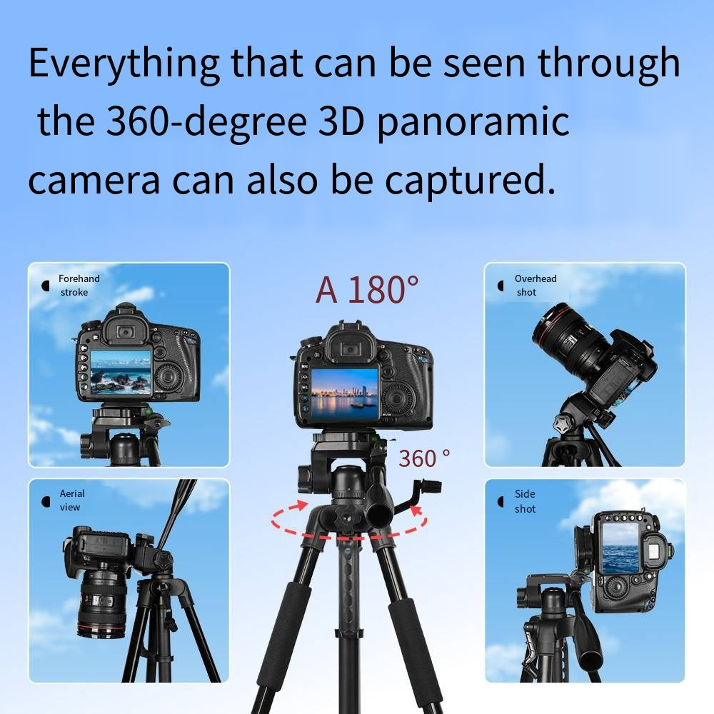 Trépied Smartphone 1,62m 360° pour Téléphone, Caméra & Ring Light