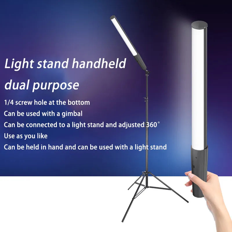 مصباح أنبوب RGB 8W محمول للبث، المكياج والفيديو