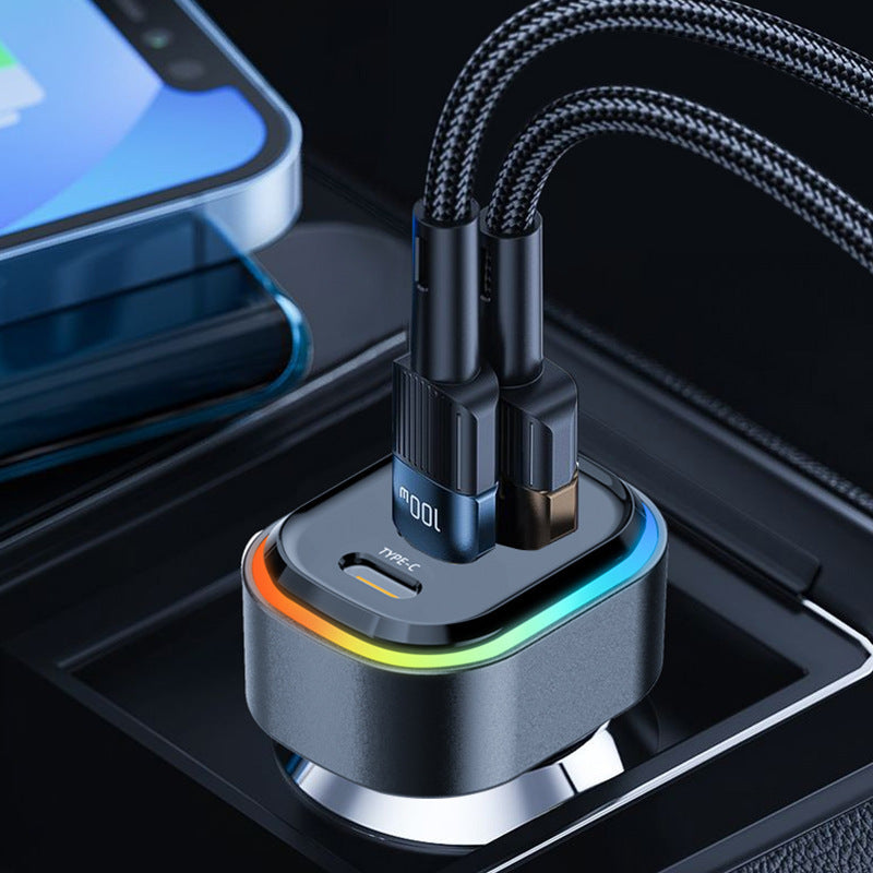 Prise USB C 12V Voiture 3 Ports - Chargeur Rapide Marin Étanché Avec Voltmètre, Interrupteur Et Aluminium Robuste