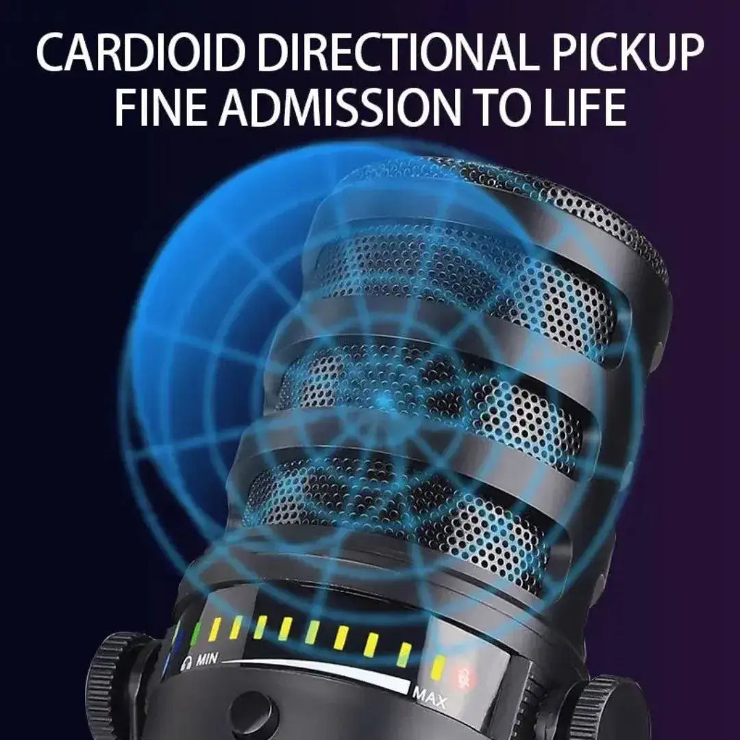 Microphone Dynamique USB/XLR avec Support pour Podcast et Streaming