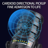 Microphone Dynamique USB/XLR avec Support pour Podcast et Streaming