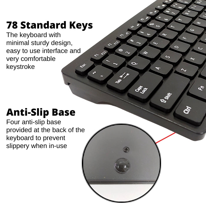 Clavier et Souris Sans Fil Mikuso 2.4GHz – Compact & Léger