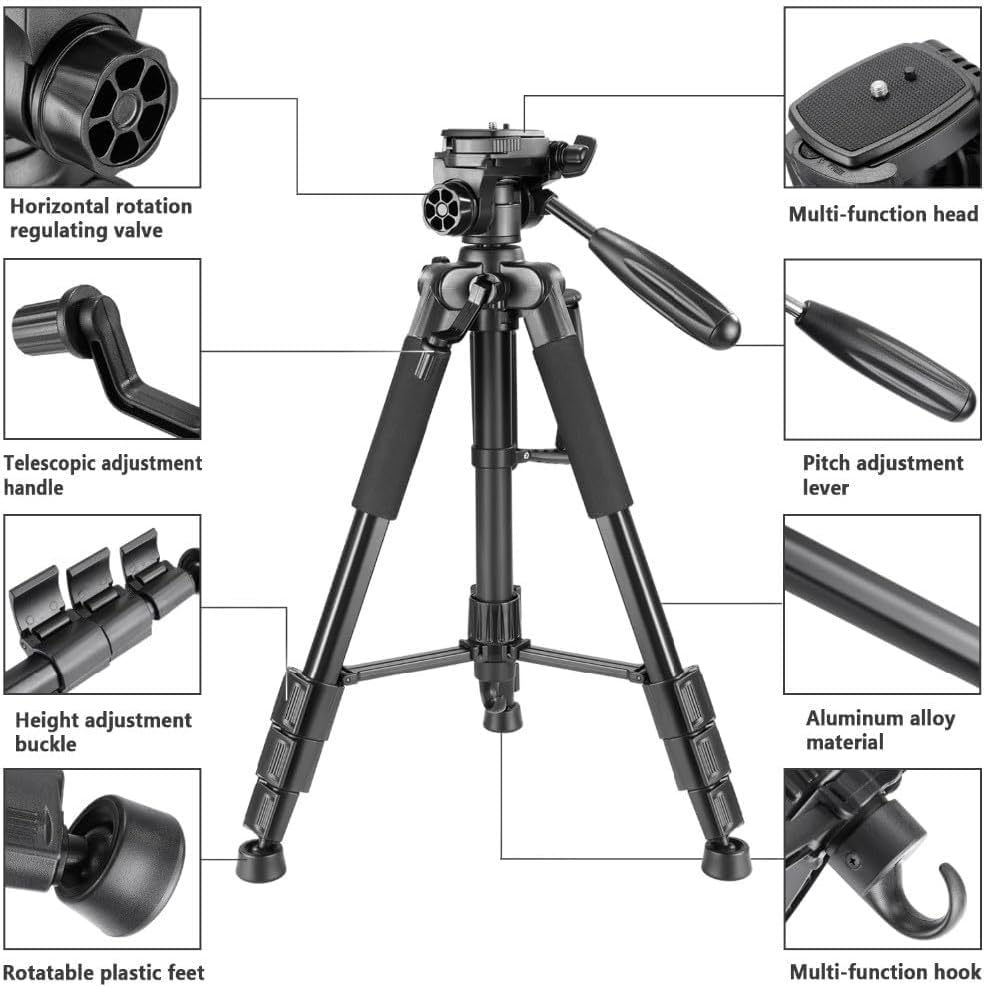 Trépied Neepho NP3180S 130cm avec Télécommande Bluetooth pour Smartphone & Caméra